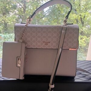 Cream colored Dune London bag with matching change purse